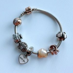 Pandora bracelet with charms